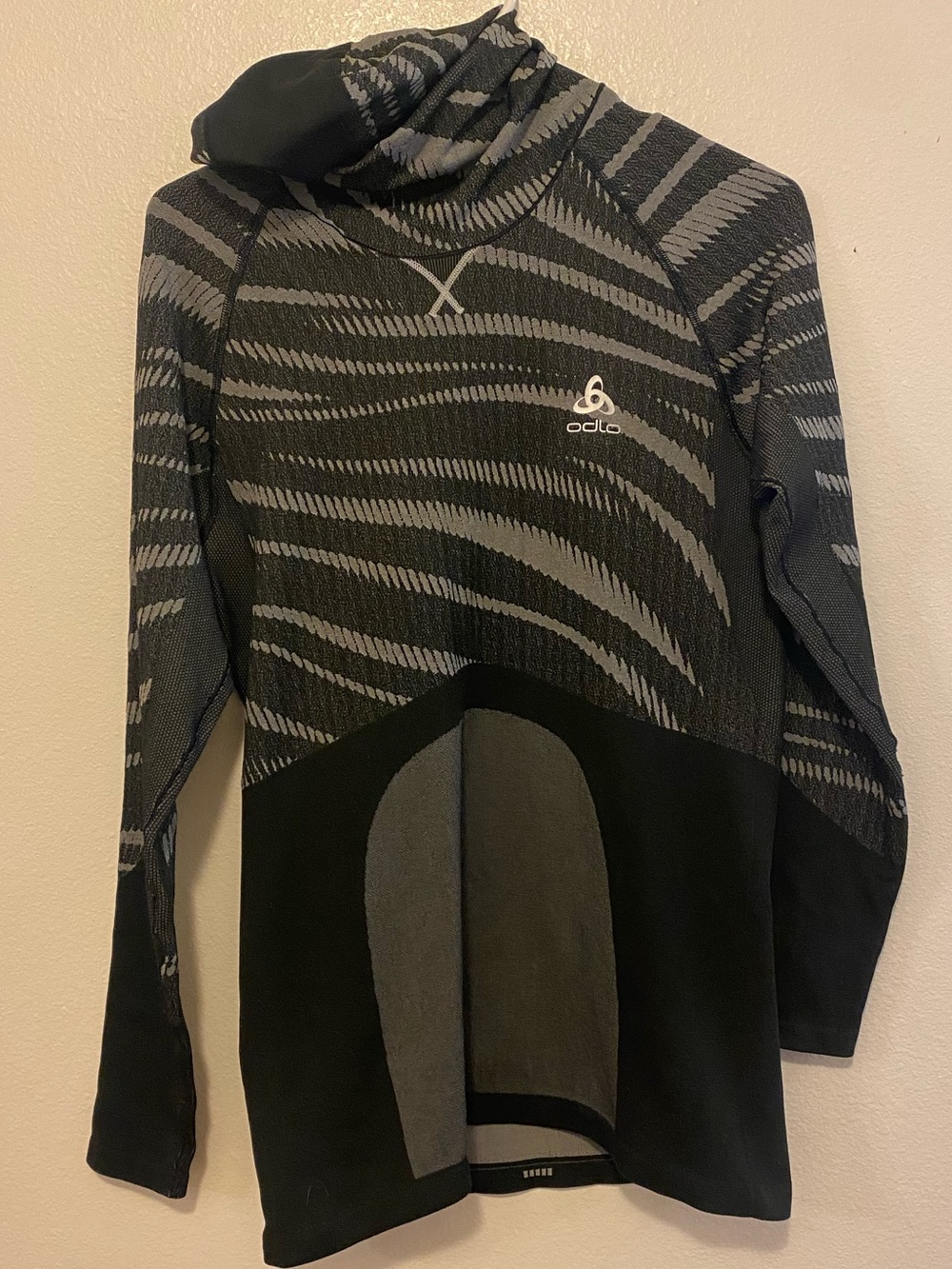 Odlo XL Black & Gray Hooded Base Layer